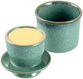 French Butter Crock with Lid, Ceramic Butter Keeper for Countertop