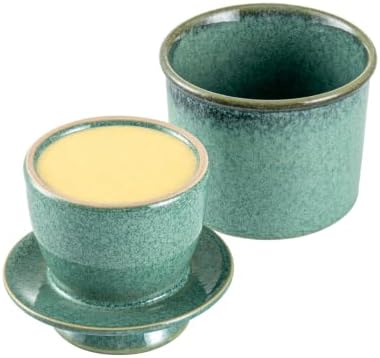 French Butter Crock with Lid, Ceramic Butter Keeper for Countertop