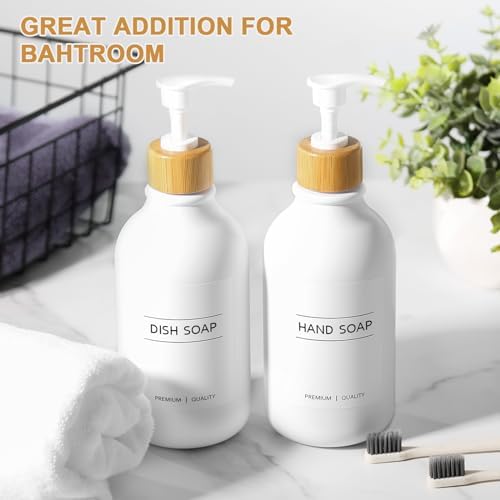 KASUNTING White Soap Dispenser Set, 2 Pack, 17 Fl Oz