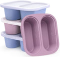 Mossime 1 Cup Silicone Soup Freezer Molds with Lids, Blue/Purple