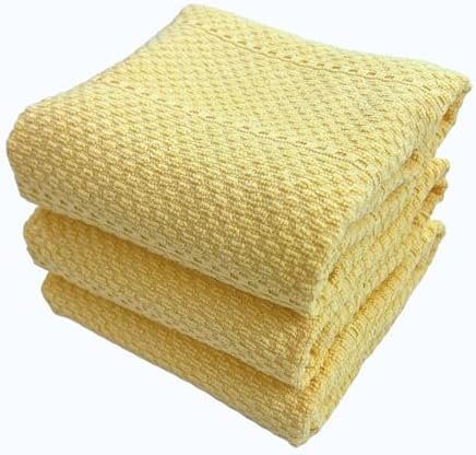 Serafina Home Light Butter Yellow Kitchen Hand Dish Towels: Oversized
