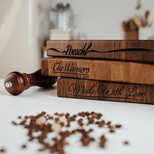 GrainWoods Walnut End Grain Cutting Board, 16 x 10 x 2 Inches