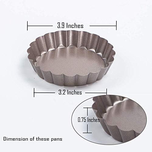 Webake 6pcs Mini Tart Pans and 2LB Pie Weights, Tart Pie Baking Set