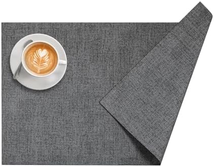 DOLOPL Placemats Set of 6, Reversible Faux Leather Place Mats