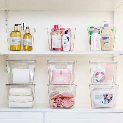Vtopmart 6 Pack Clear Stackable Storage Bins with Lids