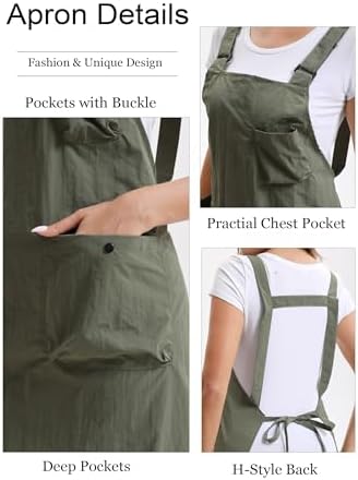 Nanxson Kitchen Apron for Women,H Style Cooking Apron with 3 Pockets