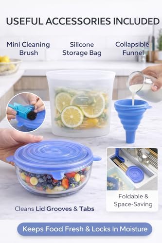 IZEM Reusable Silicone Stretch Lids, 12 Pack