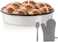 Round Roasting Pan Set, Enamel 10 Inch Deep Dish Pizza Pan for Oven