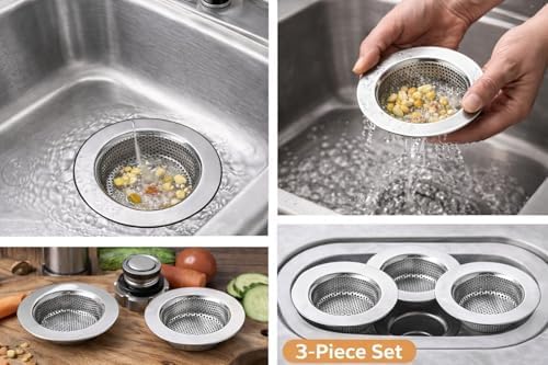 Sink Strainer Basket (3 Pack) – 304 Stainless Steel Kitchen Drain