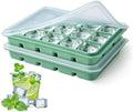 Tvmania Ice Cube Trays Set of 2, 15-Cube Silicone Molds with Removable