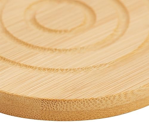 Juvale Coasters Set of 6-4.3-Inch Round Light Brown Bamboo Wood with