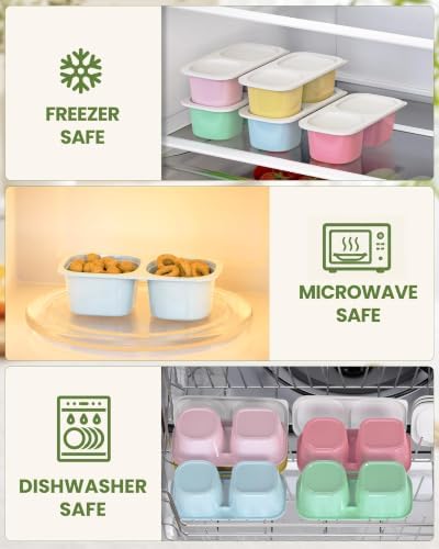 Snack Pack Containers for Kids, 5 Pack Reusable Snack Containers with