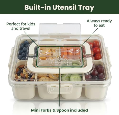 Snackle Box Container 2 Pack with Lid & Handle | BPA-Free