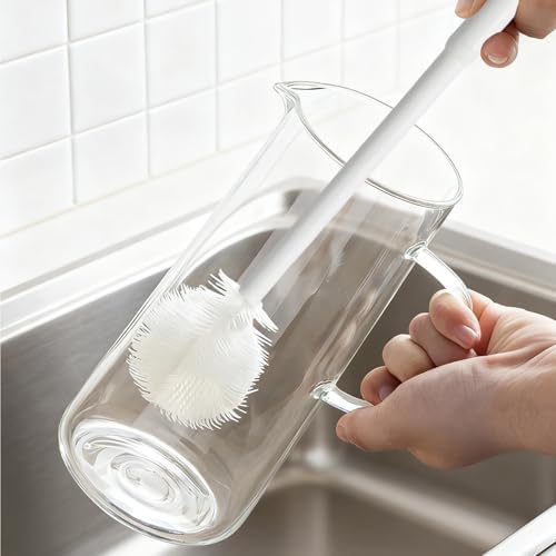 2 Pieces Flexible Silicone Bottle Brush with Long Handle, Long Handle