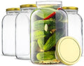 kitchentoolz 1 Gallon Glass Large Mason Jar Wide Mouth with Metal