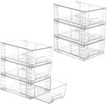 Vtopmart 6 Pack Stackable Storage Drawers,Clear Acrylic Drawer