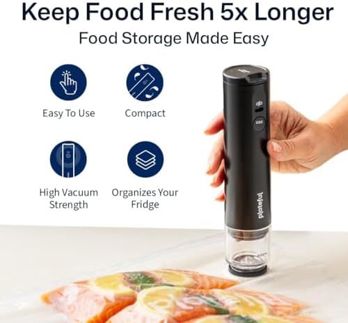 Plateful VacuSeal Handheld Vacuum Sealer, Cordless, 45 Bags