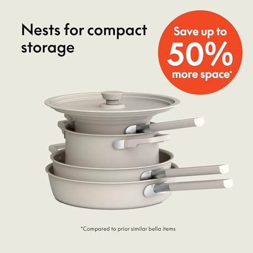 bella Fits-AnywhereTM 9-Piece, Nonstick, Non-Toxic Cookware Set