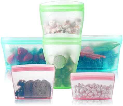 Reusable food container silicone bag, Upgrade second generation 6 Pcs