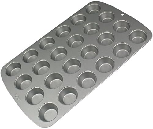 PME Mini Mini Muffin Pan-24 Cups, Non Stick Bakeware, Mini, Silver