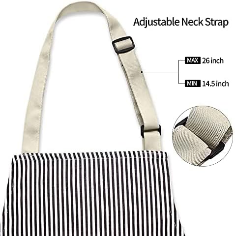NLUS 2 Pack Kitchen Cooking Aprons, Adjustable Bib Soft Chef Apron - Image 3