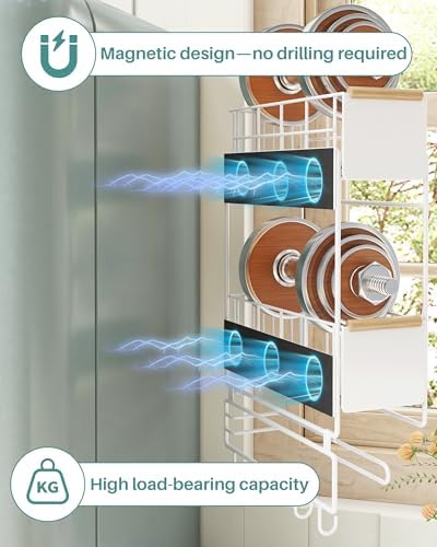 Pull Out Laundry Magnetic Organizer with 5 Hooks