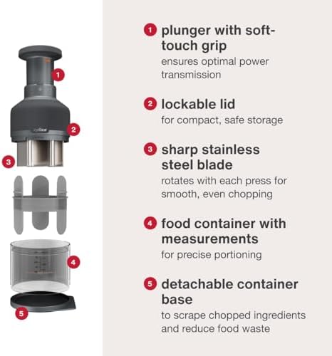 Zyliss Zick Zick Classic Food Chopper, Manual, Stainless Steel Blade, White
