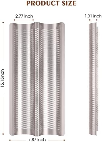 Baguette Pan French Bread Pans For Baking Pans, Nonstick 2 Slots