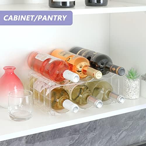 BOPai Clear Wine Racks for Refrigerator, Water Bottle Organizer, 6