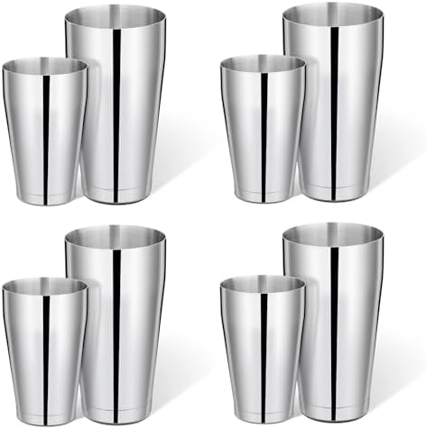 Mwellewm 8 Pcs Cocktail Shaker Boston Shaker Set Professional