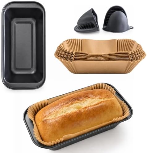 Loaf Pan Baking Set with 100 Parchment Paper Liners and 2 Mini
