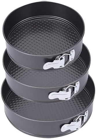 3pcs Set Detachable Cheesecake Mold Metallic Carbon Steel Leakproof
