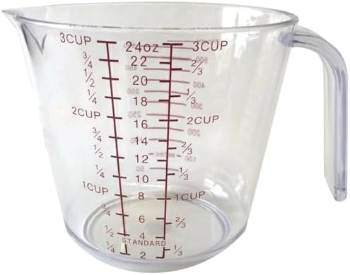 Better Houseware 3 Cup Measuring Cup, Clear Plastic Cup for Cooking