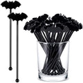 Silifine 100 Pcs Halloween Swizzle Sticks Plastic Bat Drink Stirrers