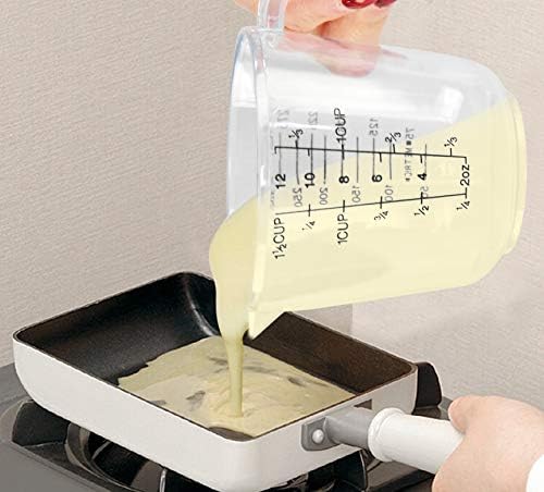 HOME-X Big Number Clear Plastic Measuring Cup with Handle and Pour