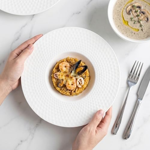Creative home decor ceramic wide-rimmed soup bowls/plates, 10.5 oz
