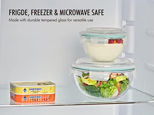 Glasslock Mixing Bowl with Latching Lids 8-Pieces Set – Airtight