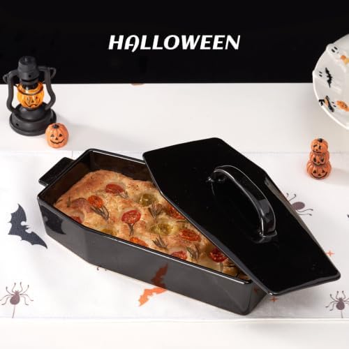 Coffin Figural Stoneware Bake & Serve Dish with Lid & Cove