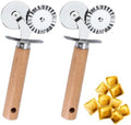 Pastry Double Cutter Wheel,2 Pack Pasta Cutter Wheel,Dual-Head Baking