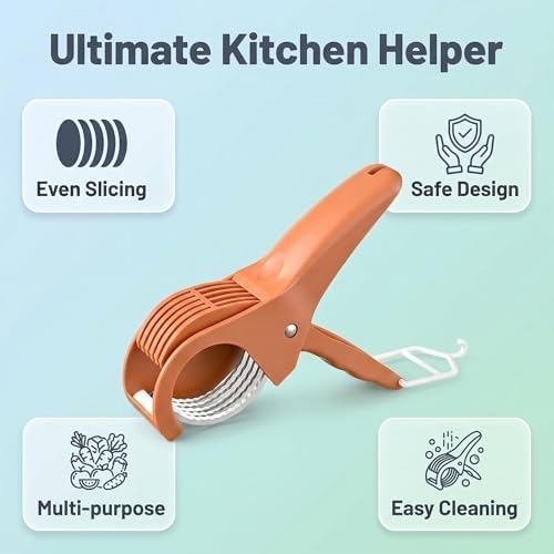 Fruit and Vegetable Slicer, Stainless Steel Blades, 2 Pack
