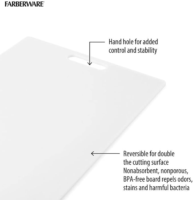 Farberware Extra-Large Plastic Cutting Board, Dishwasher- Safe Poly Chopping - Image 2