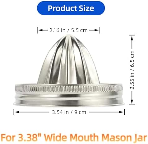 2 Pcs Mason Jar Juicer Lid, 3.38 Inch Wide Mouth