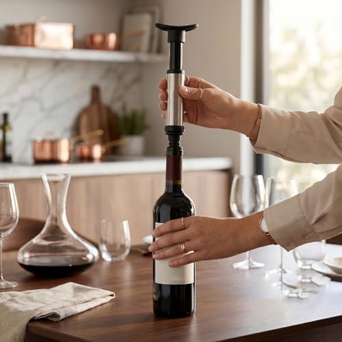 Vacuum Pump Wine Stopper Set Food Grade Silicone Seal Reusable