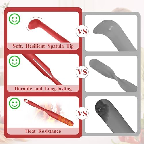 6 Pcs Silicone Jar Spatula, 9.4 Inch