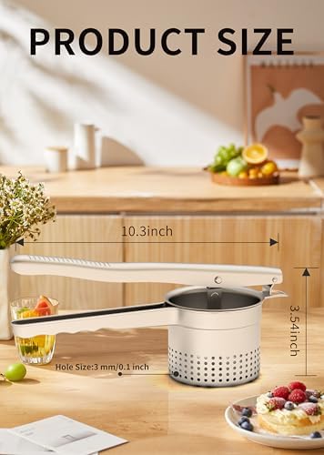 Livilord Potato Ricer, 18/10 Stainless Steel, Ergonomic Handle