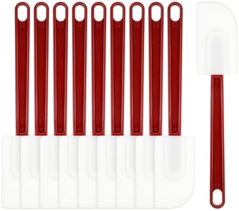 10 Pcs 10 Inch Flexible Rubber Spatulas, Silicone Spatula Set