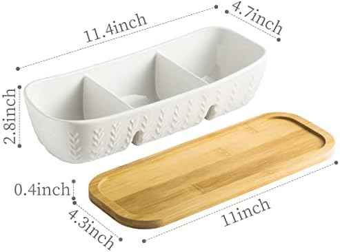 Miamolo Chip and Dip Set Bowl with Divided Serving Tray, Hosting Essentials