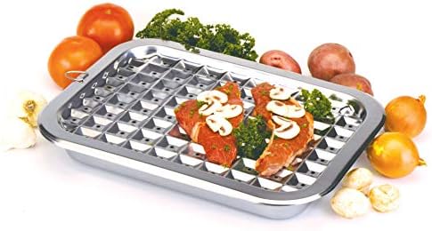 Norpro 274 Stainless Steel Broil/Roast Pan Set, 17 inch, Silver