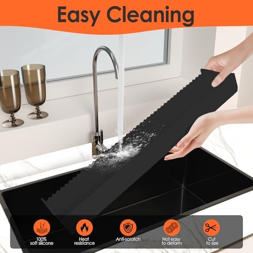 Silicone Sink Edge Protector &Splash Guards, 5° Upgrade Multifunction