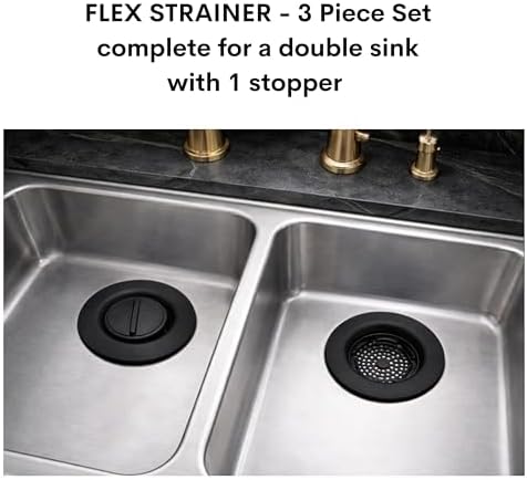 2-in-1 Kitchen Sink Strainer & Stopper, 3pc Set